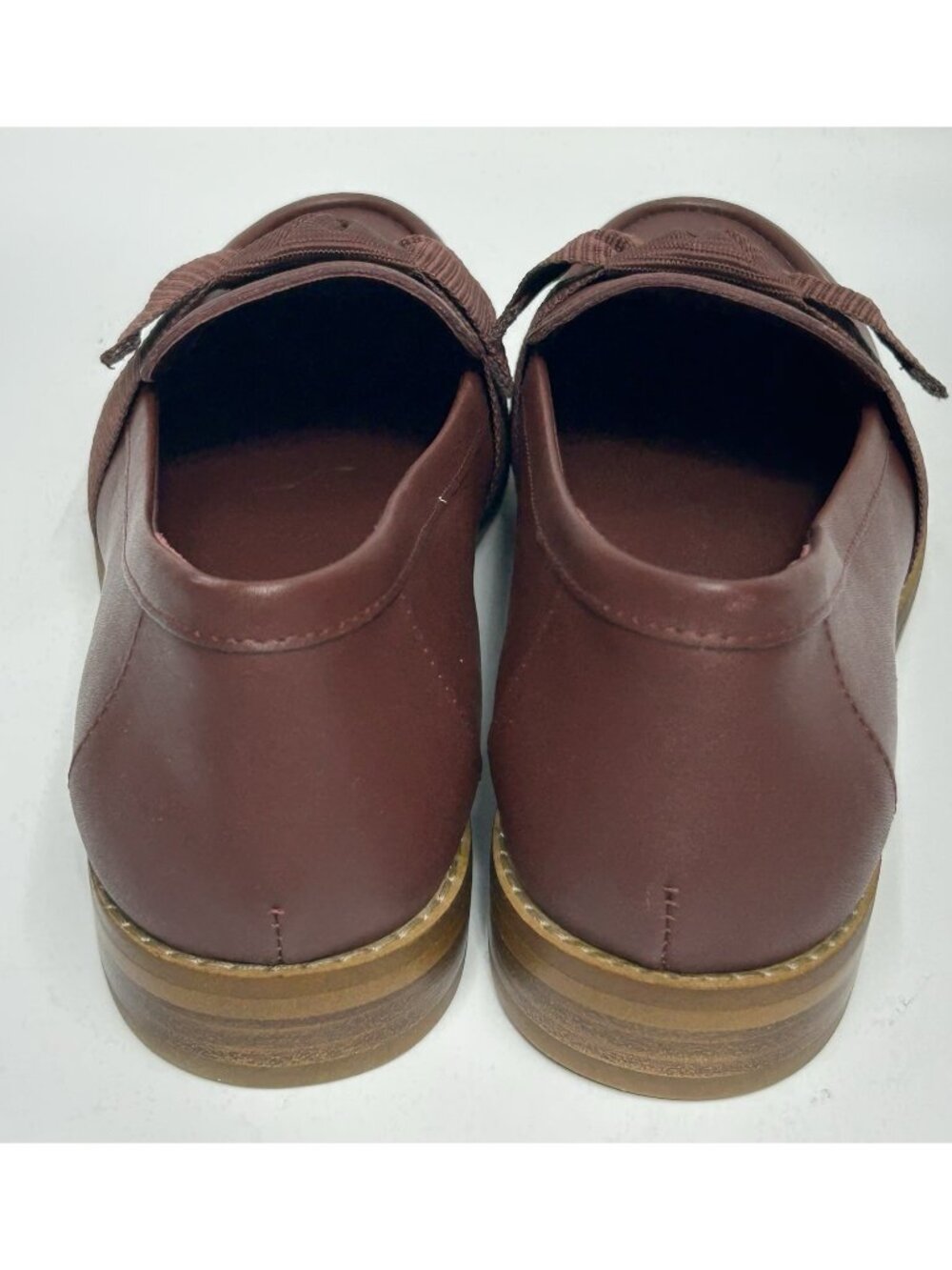 Quince Wine Red Ribbon-Trim Loafers - Picture 7 of 9
